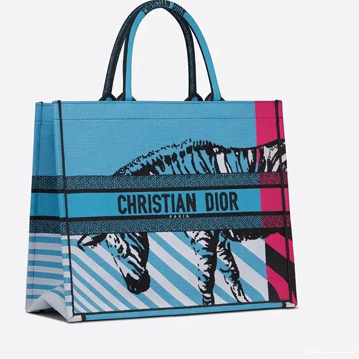 Cheap Canvas Blue D-Jungle Tote Pop Dior Motif Rose Book 0424 Luxury